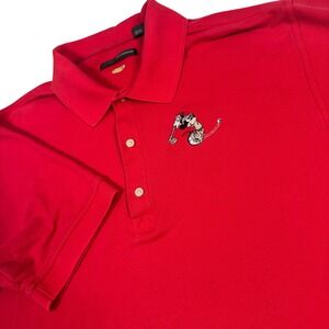 Vintage Disney Mickey Mouse Men XXL Red Golf Polo Shirt Embroidered‎ Greg Norman